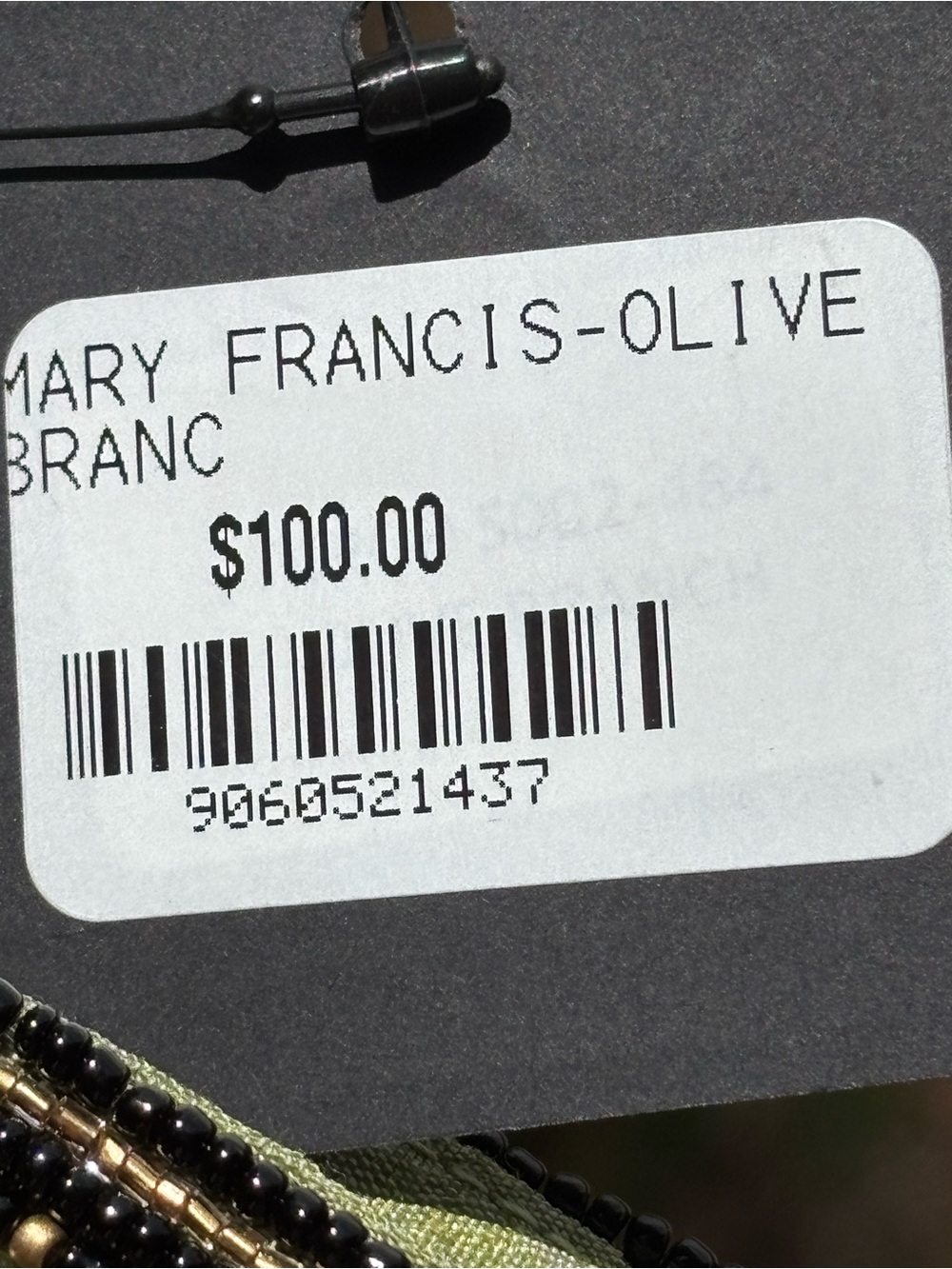 Mary Francis, gorgeous Olive Beaded Floral Crossbody Bag - Picture 5 of 10